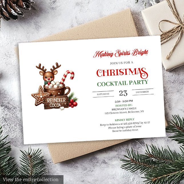 Convite de festa de cocktails modernos e festivos (Modern Festive Cocktails Party stylish invitation)