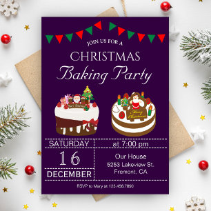 Convite de Festa de Confeitaria de Férias de Natal