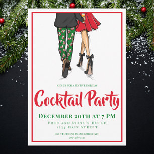 Convite de Festa de Coquetel de Natal para Casal d