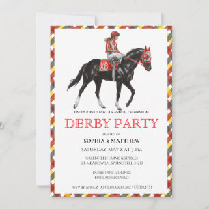 Convite de Festa de Corrida de Cavalos Derby Elega