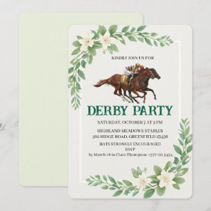 Convite de Festa de Corrida de Cavalos Derby Moder