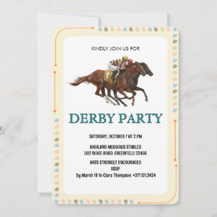 Convite de Festa de Corrida de Cavalos Derby Moder