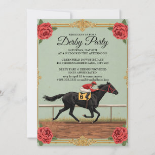 Convite de Festa de Corrida de Cavalos Derby Vinta