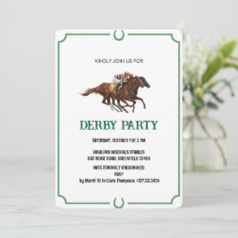 Convite de Festa de Corrida de Cavalos Derby Vinta