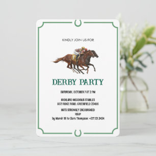Convite de Festa de Corrida de Cavalos Derby Vinta