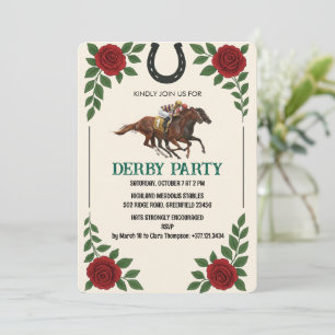Convite de Festa de Corrida de Cavalos Derby Vinta