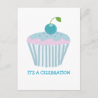 Convite de Festa de Cupcake Azul