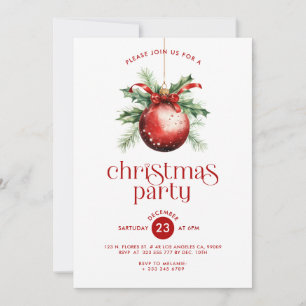 Convite de festa de decoração com tema de Natal