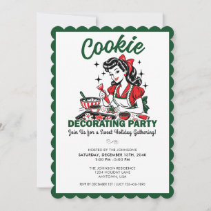 Convite de festa de decoração de biscoitos de Nata