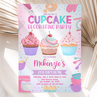 Convite de Festa de Decoração de Cupcake, Baki Edi