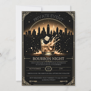 Convite de Festa de Degustação de Bourbon & Whiske
