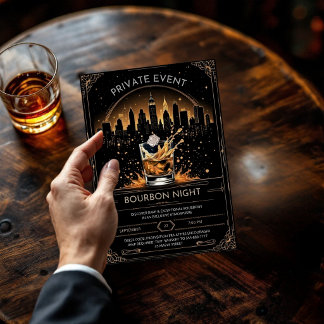 Convite de Festa de Degustação de Bourbon & Whiske