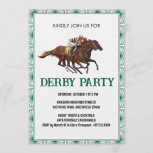 Convite de Festa de Derby de Corrida de Cavalos Vi