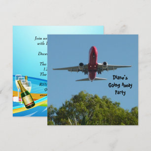 Convite de Festa de Despedida Avião Tchau