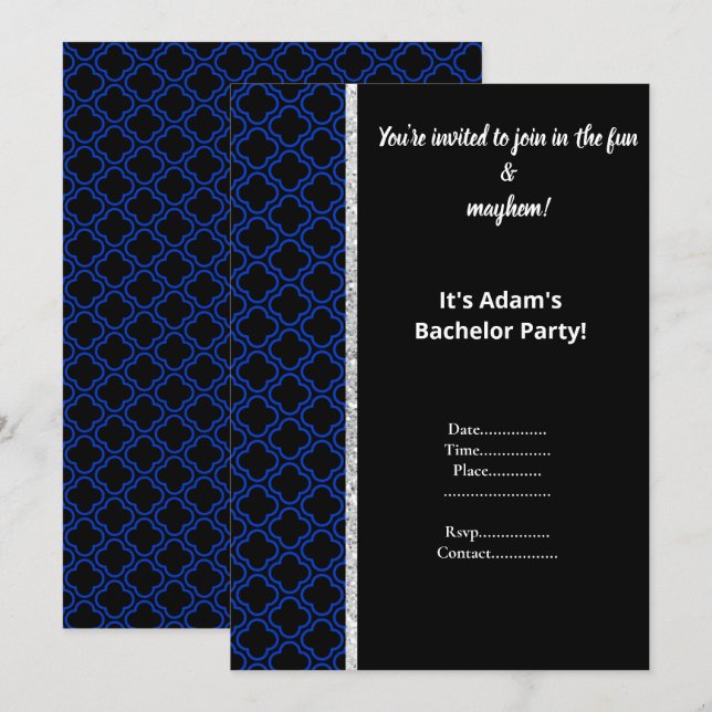 CONVITE DE FESTA DE DESPEDIDA DE SOLTEIRO COM ESTA (Frente/Verso)