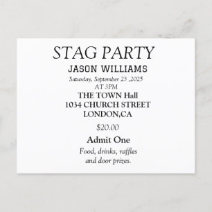 Convite de Festa de Despedida de Solteiro Preto e 