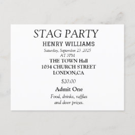 Convite de Festa de Despedida de Solteiro Preto e 