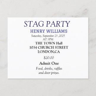 Convite de Festa de Despedida de Solteiro Preto e 