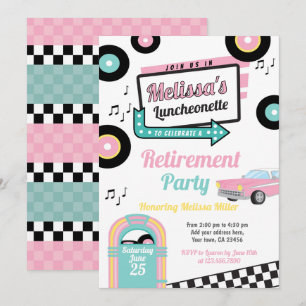 Convite de Festa de Diners Retro Luncheonette