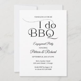 Convite de festa de engajamento Chic I DO BBQ