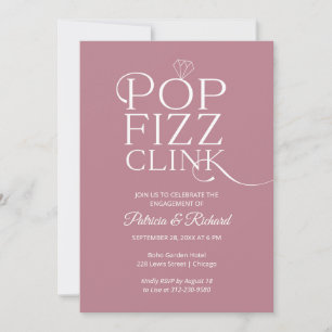 Convite de Festa de Engajamento Chic Pop Fizz Clin