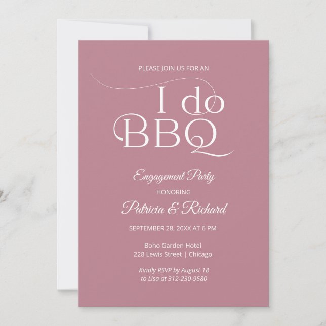 Convite de festa de engajamento I DO BBQ (Frente)