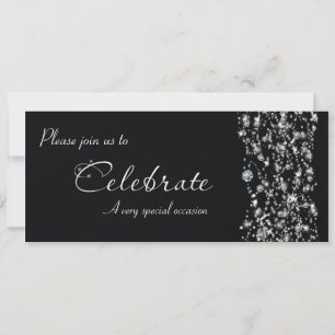 Convite de Festa de Evento Elegante Chic Preto Bri