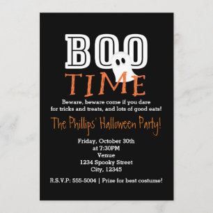 Convite de Festa de Fantasia de Halloween BOO TIME