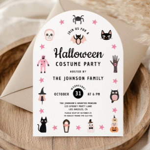 Convite de festa de fantasia de Halloween fofo