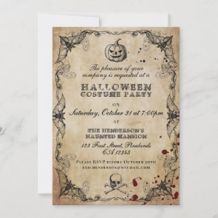 Convite de Festa de Fantasia de Halloween Gótico V