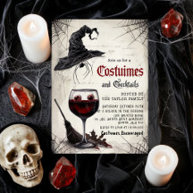 Convite de Festa de Fantasias de Halloween e Coque