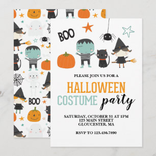Convite de Festa de Fantasias de Halloween para Cr