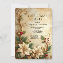 Convite de Festa de Férias Floral de Natal
