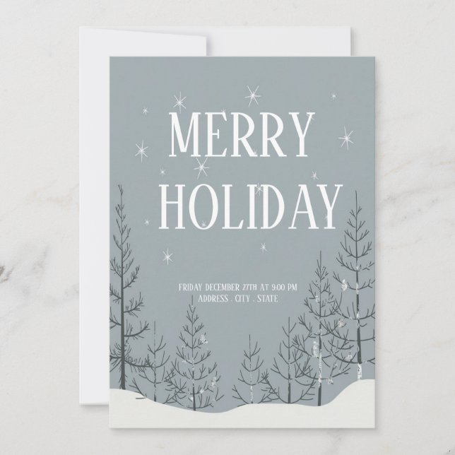 Convite de Festa de Fim de Ano Alegre e Festivo (Frente)