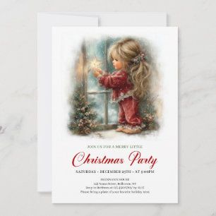 Convite de Festa de Fim de Ano com Cena de Natal A