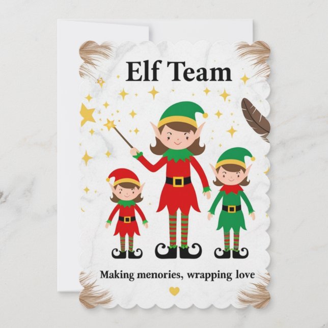 Convite de Festa de Fim de Ano da Equipe de Elfos  (Frente)
