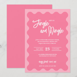 Convite de Festa de Fim de Ano Moderno Rosa Jingle