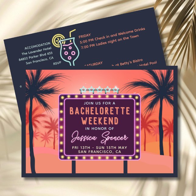 Convite de Festa de Fim de Semana de Despedida de  (Bachelorette Weekend Party Invitation)