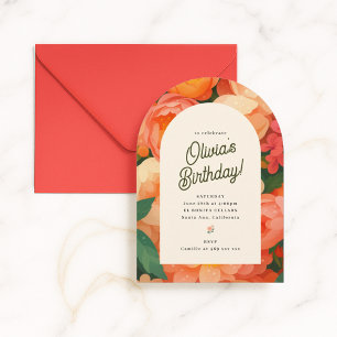Convite de festa de flores Retro Boho
