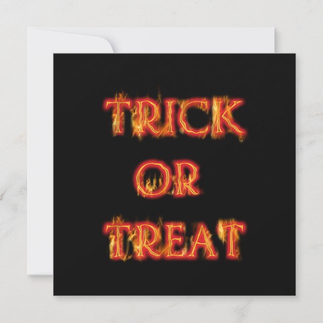 Convite de Festa de Fogo de Halloween 'Trick or Tr (Frente)