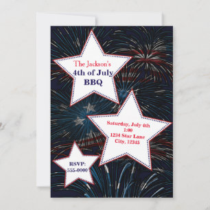 Convite de Festa de FOGOS de ARTIFÍCIO & ESTRELAS 