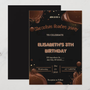Convite de Festa de Fondue para Amantes de Chocola