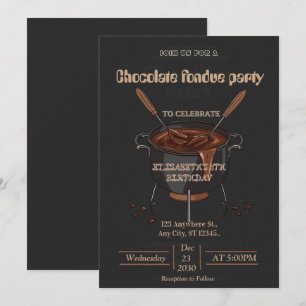 Convite de Festa de Fondue para Amantes de Chocola