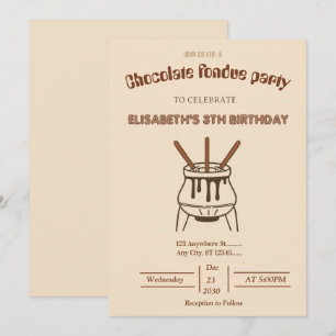 Convite de Festa de Fondue para Amantes de Chocola