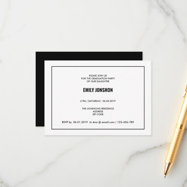 Convite de festa de formatura (Frente/Verso In Situ)