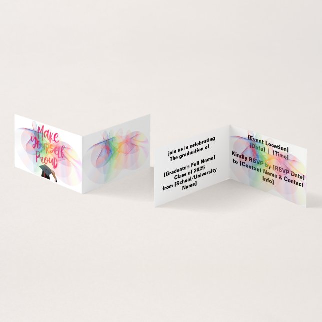 Convite de festa de formatura (Interior e exterior)