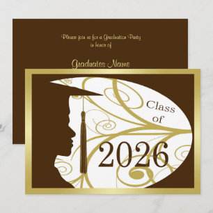 Convite de Festa de Formatura 2026 Silhueta de Hom