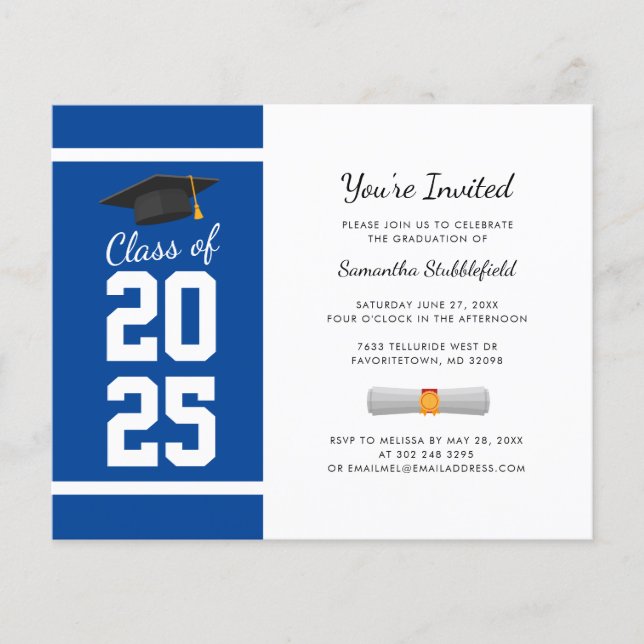 Convite de Festa de Formatura Azul 2026 (Frente)