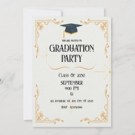 Convite de Festa de Formatura Branco Minimalista