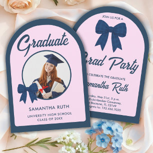 Convite de Festa de Formatura com Arco de Laço Xad